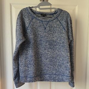 The Limited Blue and White Marled Knit Pullover